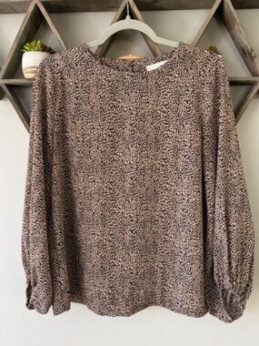 Loft, leopard print silk blouse. Size  M